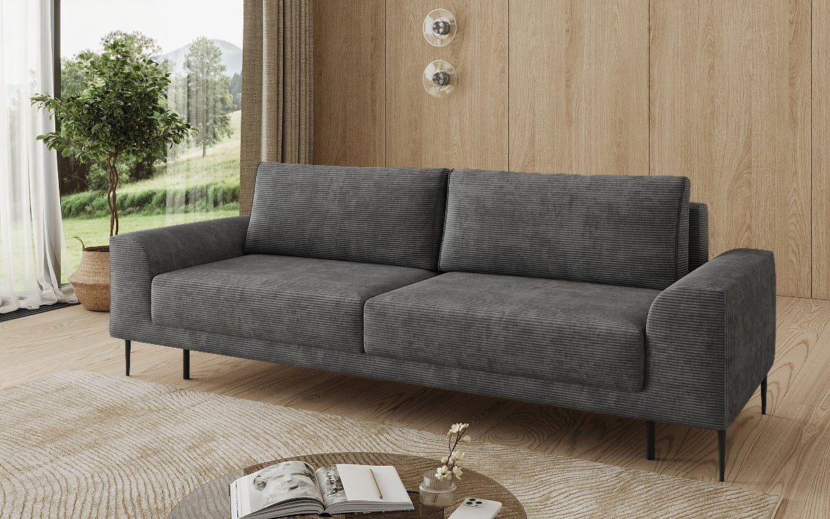 Designer 3 Sitzer Sofa Bloom in Cord mit Schlaffunktion und Stauraum