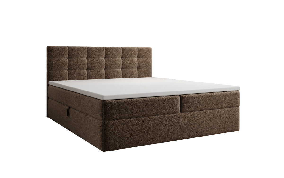 Boxspringbett Lux in Strukturstoff mit Stauraum