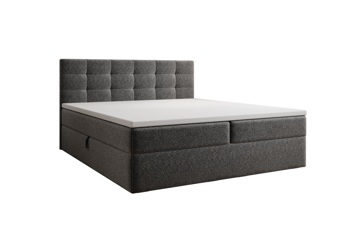 Boxspringbett Lux in Strukturstoff mit Stauraum