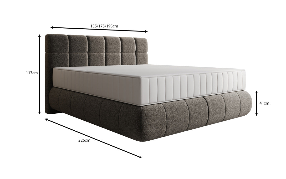 Boxspringbett Nala in Strukturstoff mit Schwebeoptik