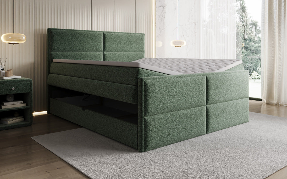 Boxspringbett Viola in Strukturstoff mit Stauraum