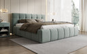 Designer Polsterbett Helena in Strukturstoff mit Stauraum