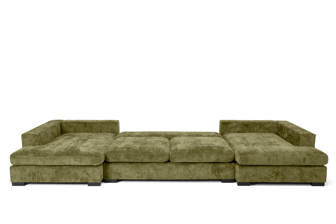 Designer Sofa Selena U mit Schlaffunktion in Strukturstoff