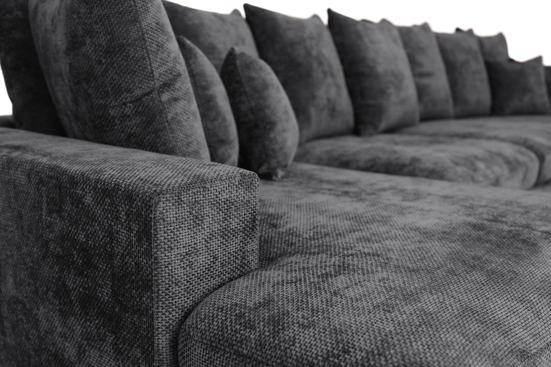 Designer Sofa Selena L mit Schlaffunktion in Strukturstoff