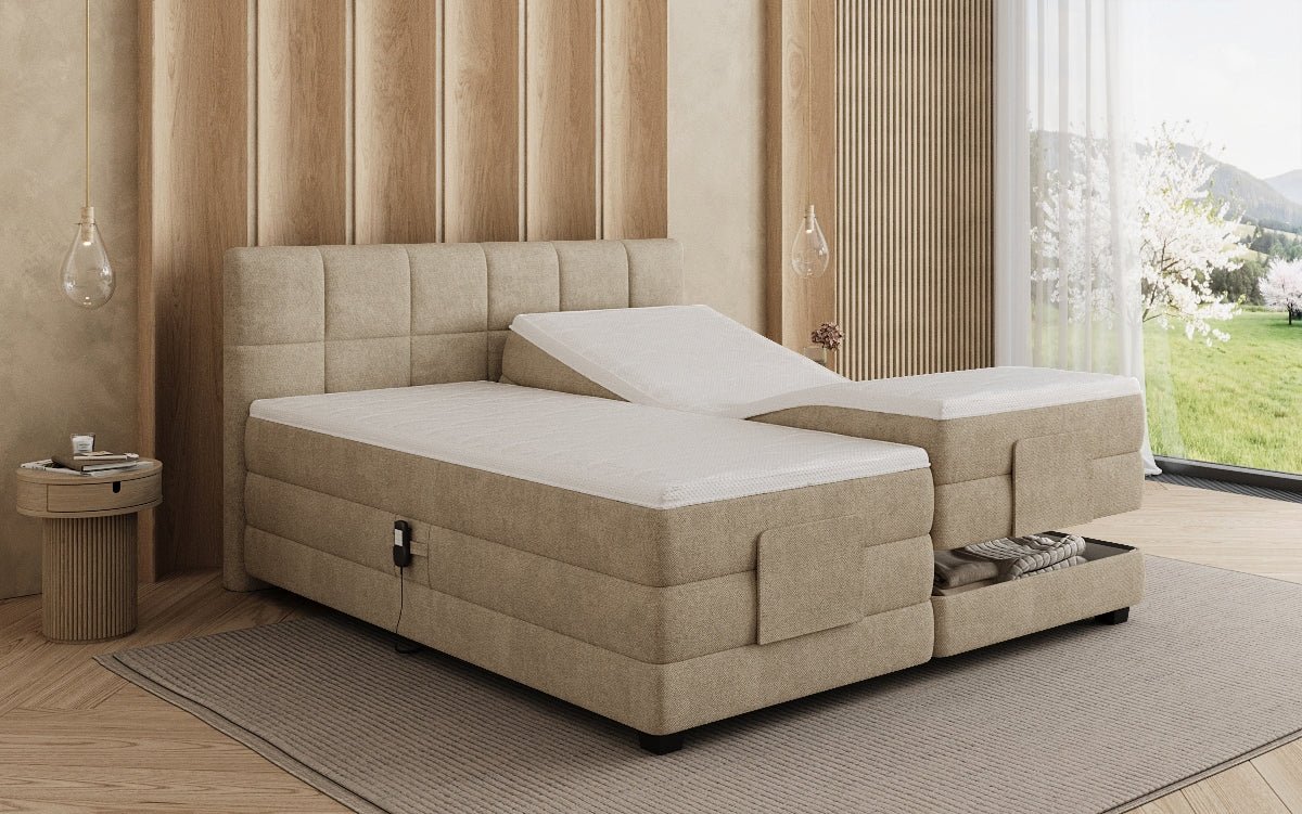 Boxspringbett Monaco - elektrisch verstellbar in Stoff
