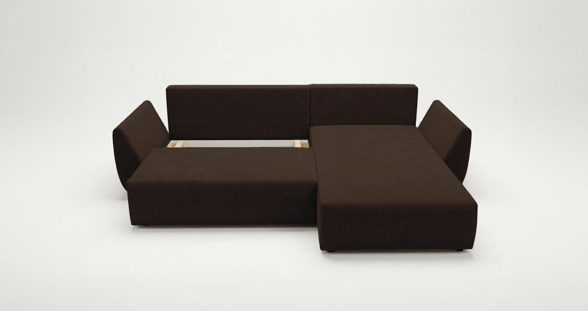Designer Sofa Lenoa L mit Schlaf- und Klappfunktion in Cord
