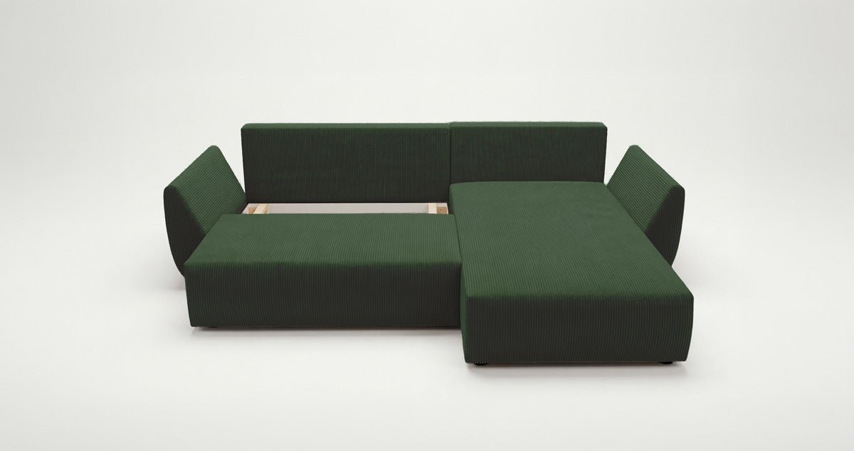 Designer Sofa Lenoa L mit Schlaf- und Klappfunktion in Cord