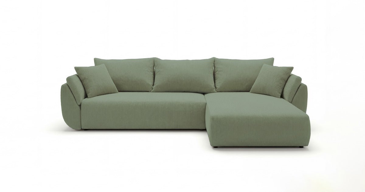 Designer Sofa Lenoa L mit Schlaf- und Klappfunktion in Cord
