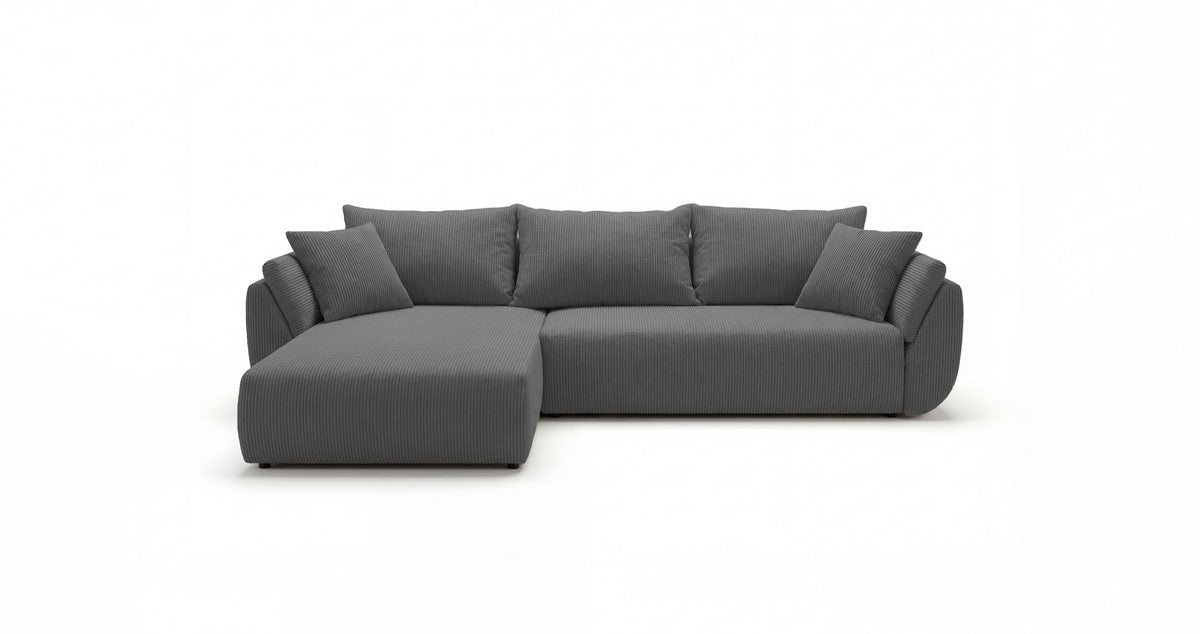 Designer Sofa Lenoa L mit Schlaf- und Klappfunktion in Cord