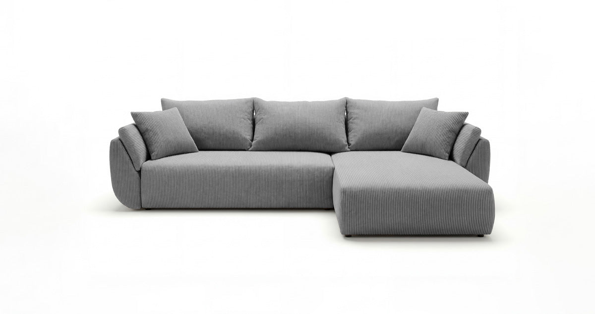 Designer Sofa Lenoa L mit Schlaf- und Klappfunktion in Cord