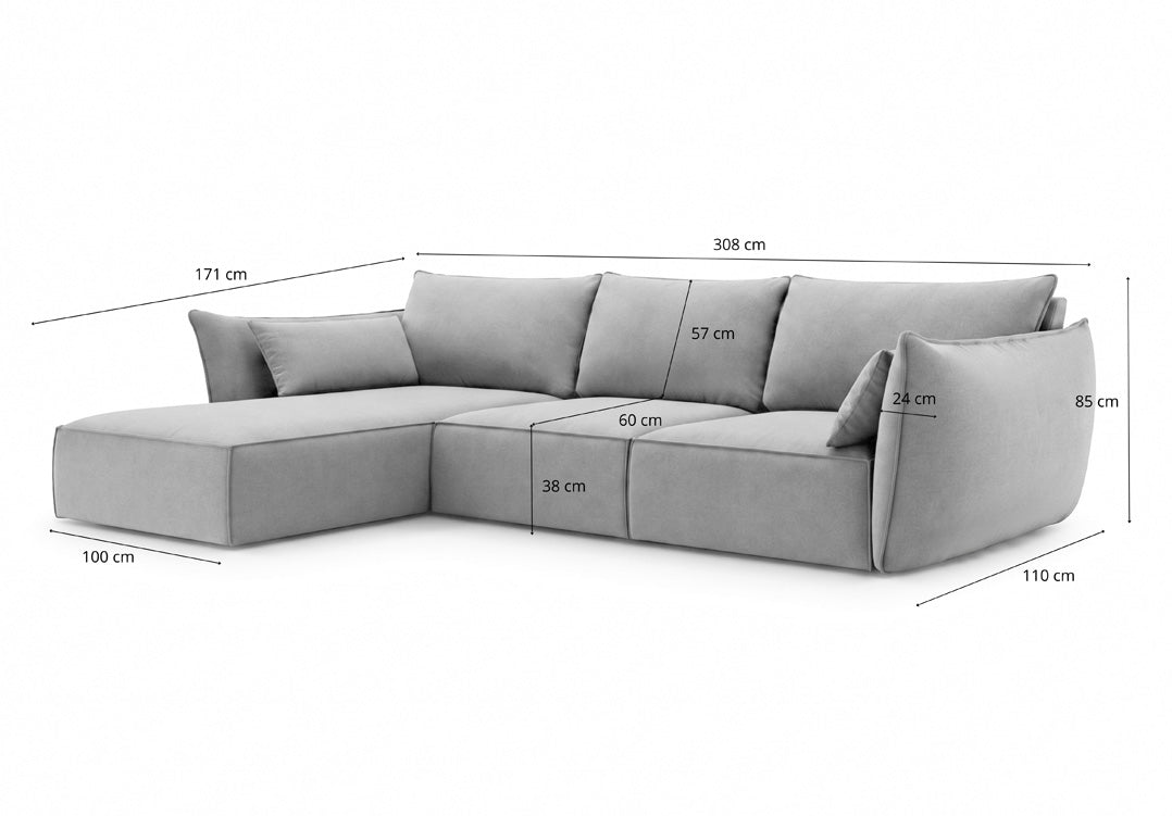 Designer Sofa Nuvola L in Samt