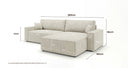 Designer Ecksofa Vienna mit Schlaf- und Klappfunktion in Cord