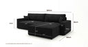 Designer Ecksofa Vienna mit Schlaf- und Klappfunktion in Cord