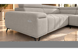 Ecksofa Volo in Chenille Beige, Ottomane rechts – Ansicht 5