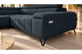 Ecksofa Volo in Chenille Blau, Ottomane links – Ansicht 5