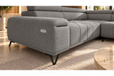 Ecksofa Volo in Chenille Grau, Ottomane rechts – Ansicht 5