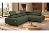 Ecksofa Volo in Chenille Grün, Ottomane rechts – Ansicht 4