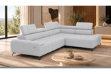 Ecksofa Volo in Chenille Hellgrau, Ottomane rechts – Ansicht 4