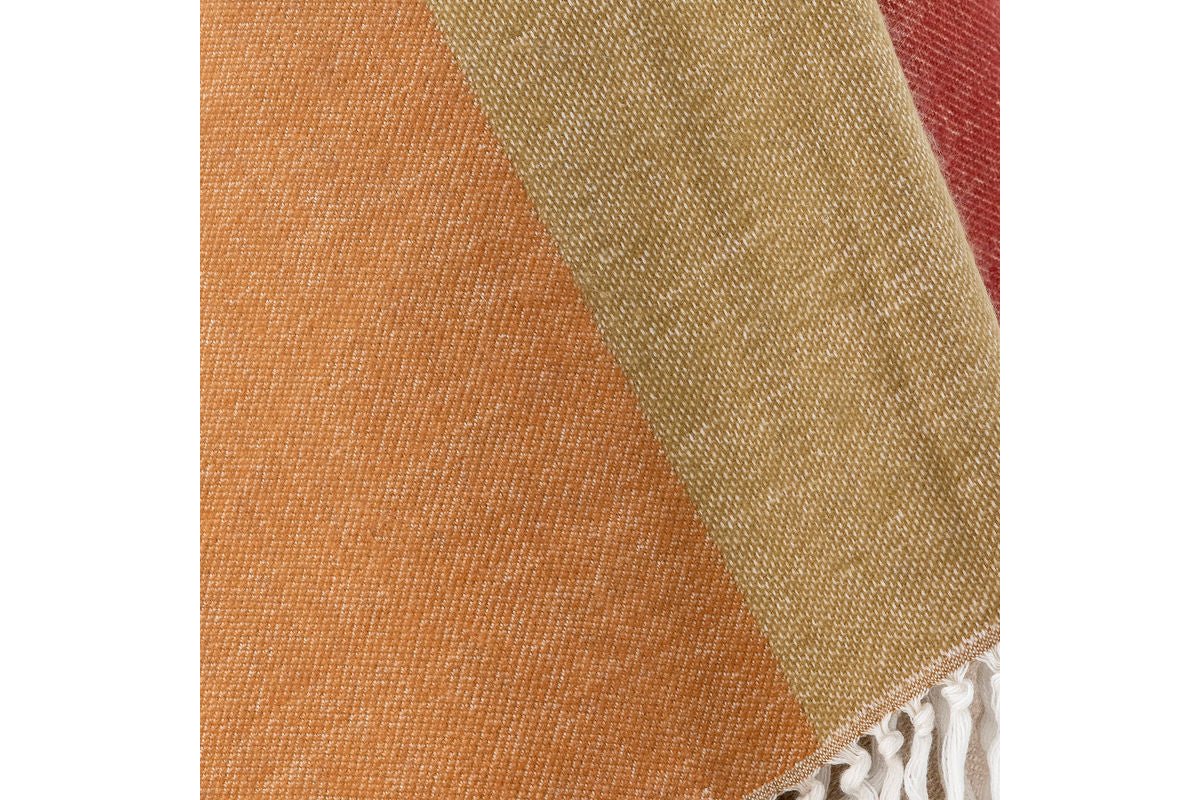 Tagesdecke Widi – Zweifarbiger Look in Braun mit Fransen