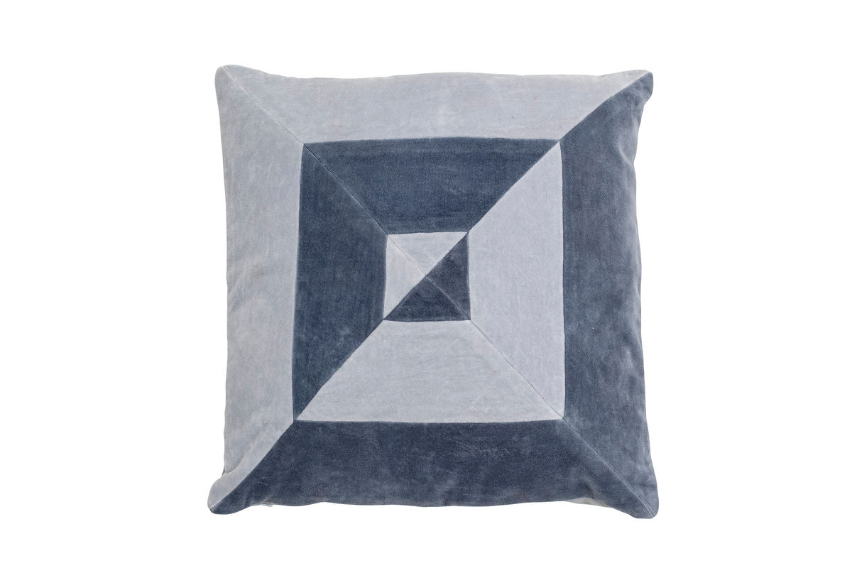 Zierkissen Skagen – Samtpatchwork in Blautönen
