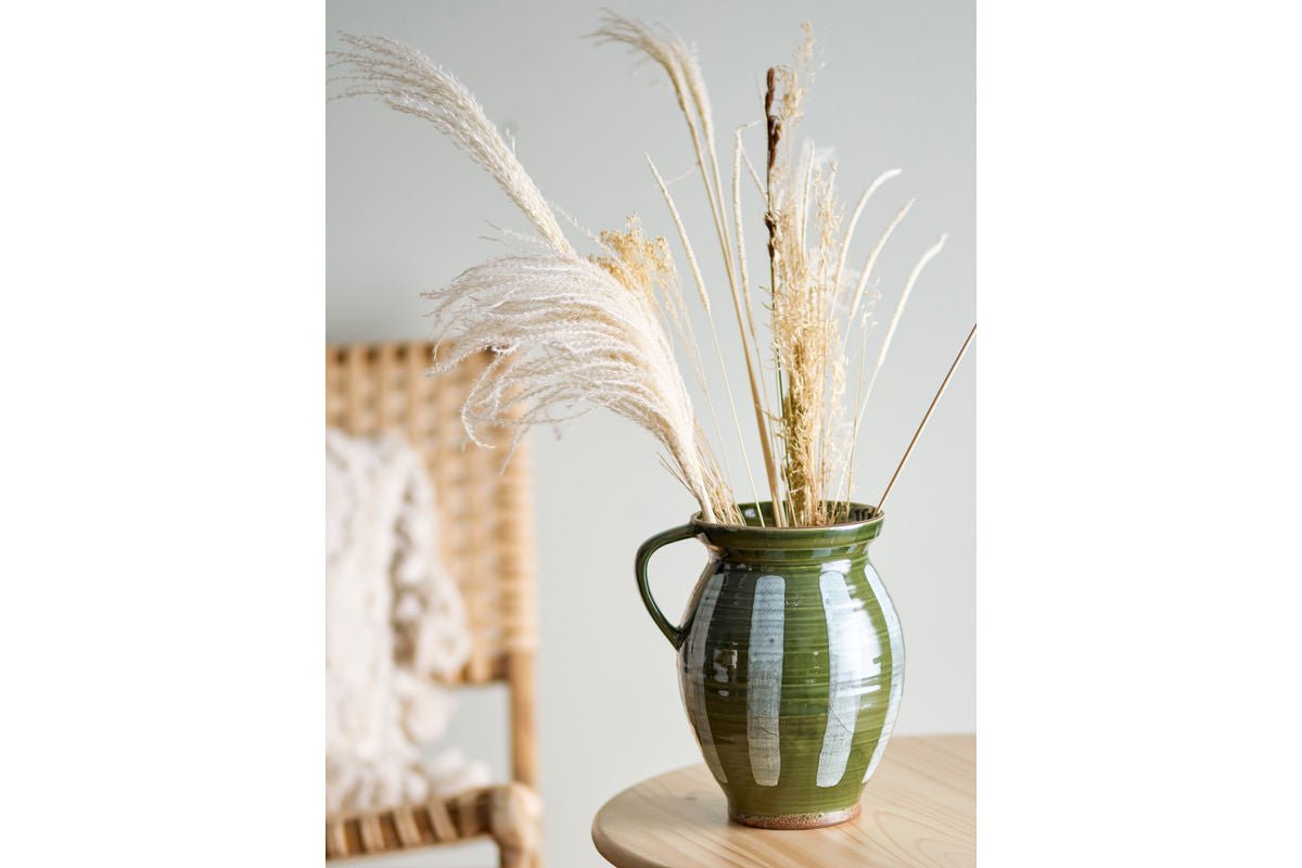 Vase „Elvya“ – Grünes Steingut