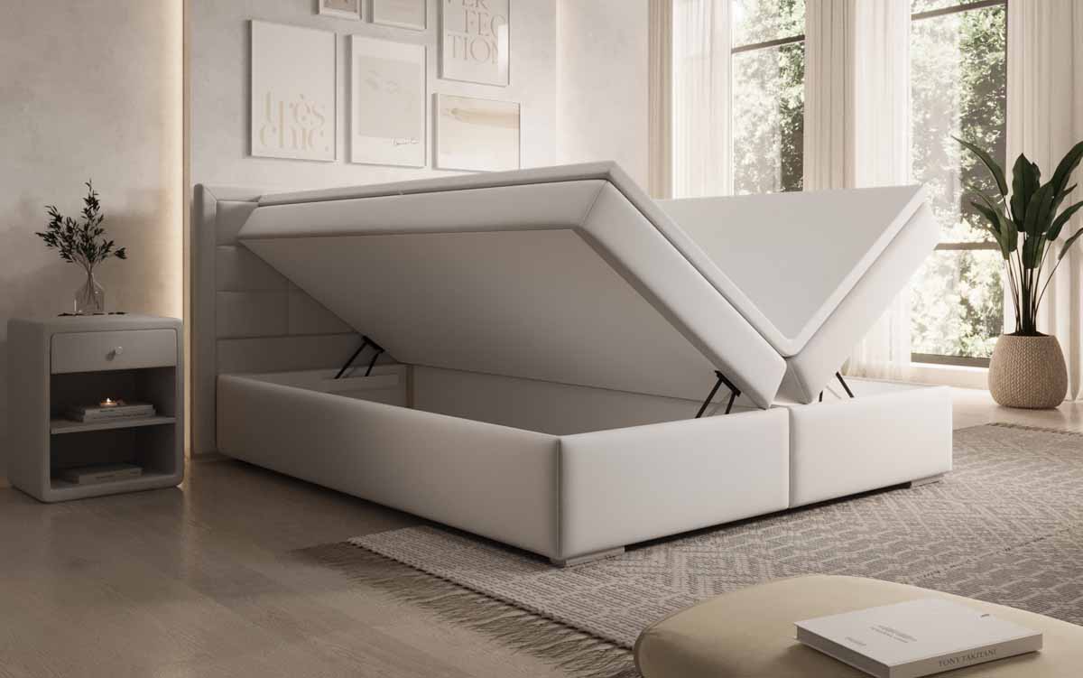 Boxspringbett Athina Kunstleder mit Stauraum - Luxusbetten24