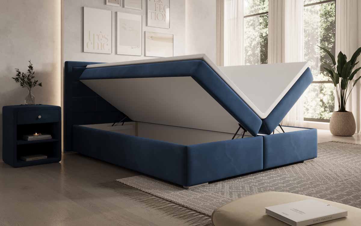 Boxspringbett Athina Samt mit Stauraum - Luxusbetten24