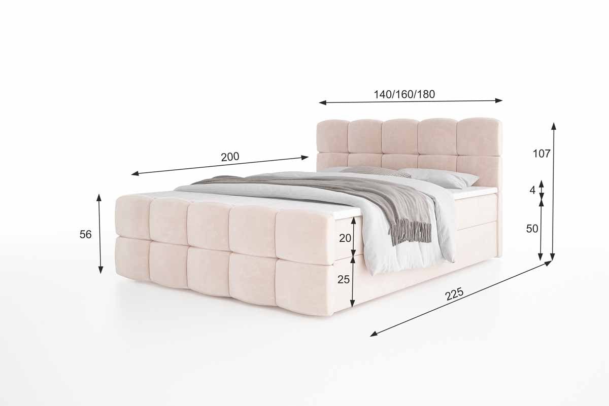 Boxspringbett Cozy Samt mit Stauraum - Luxusbetten24