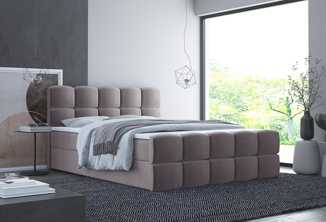 Boxspringbett Cozy Samt mit Stauraum - Luxusbetten24