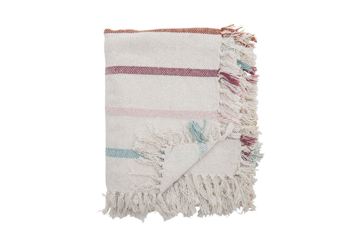 Überwurfdecke Motu - Bunt, aus recycelter Baumwolle