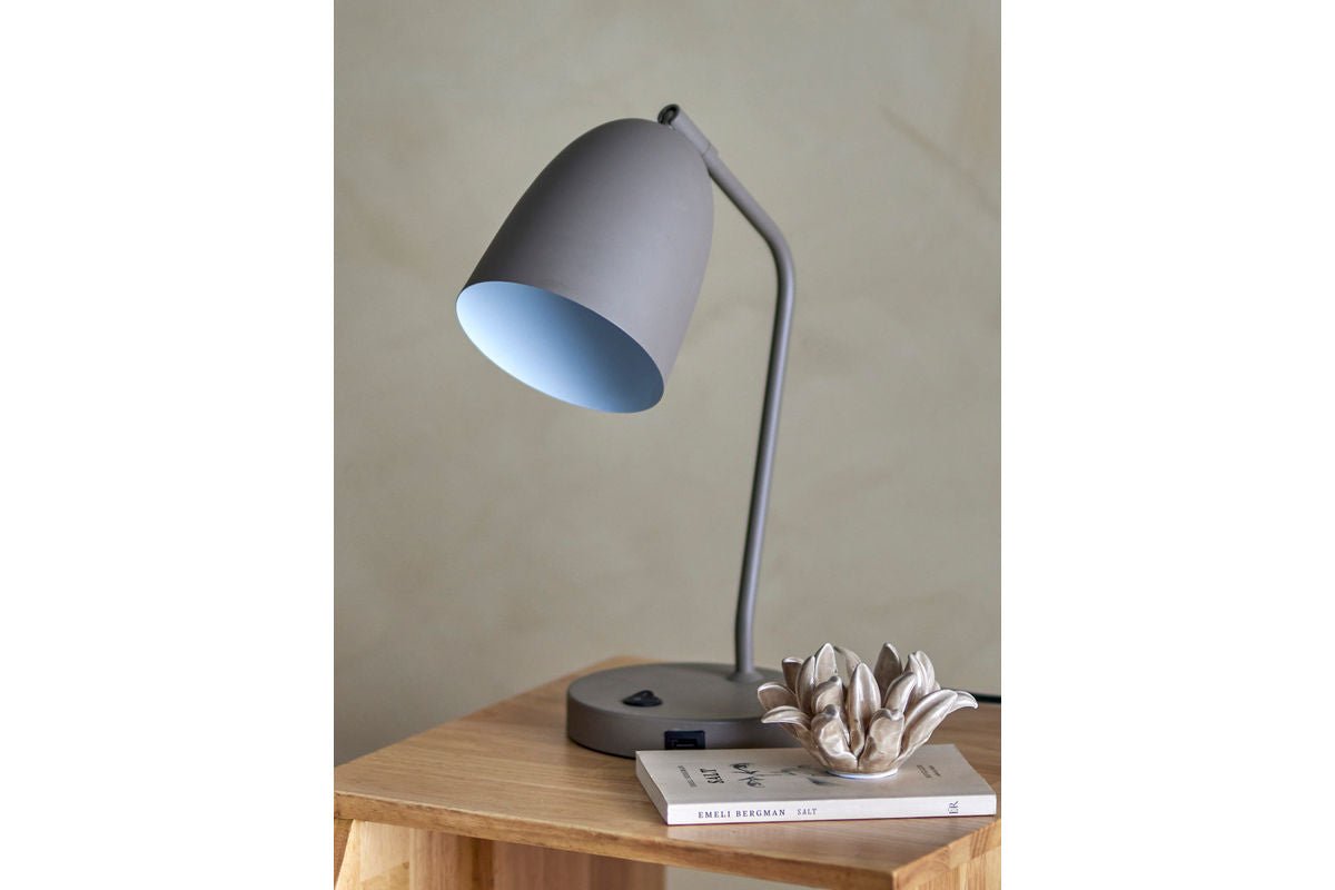 Tischlampe Myla - Grau Beige