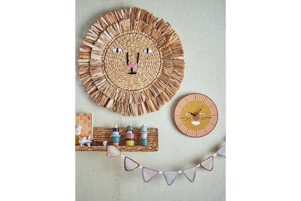 Wanddekoration Davido - handgeflochtener Löwe aus Wasserhyazinthe fürs Kinderzimmer