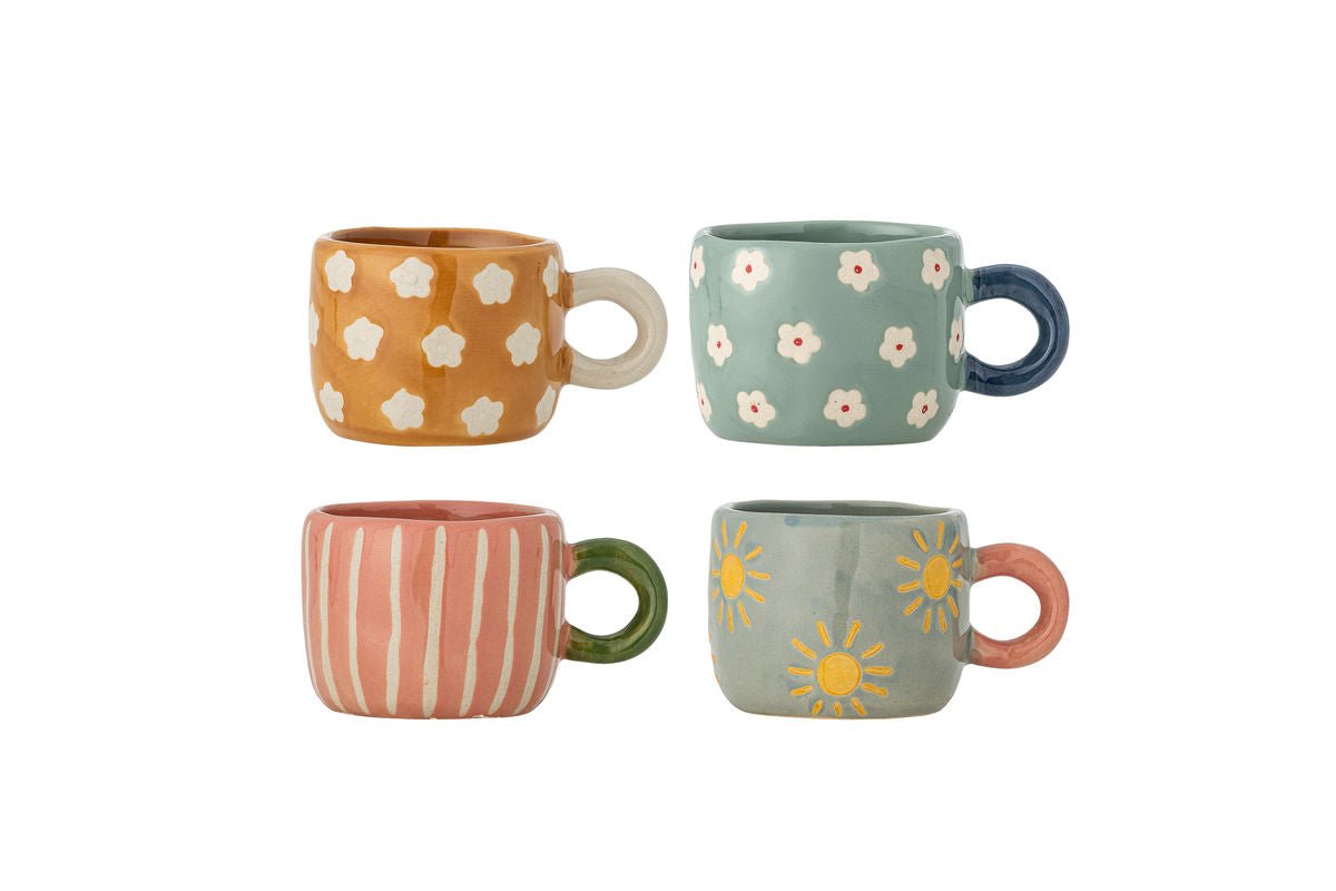 Tassen-Set Leni – Handbemaltes Steingut (4er-Set)