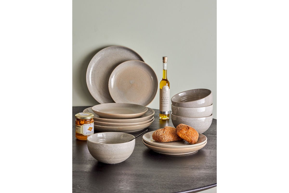 Geschirrset Jessi – Nordisches Design in Grau (12-teilig)
