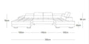 Designer Sofa Lago mit Schlaf - und Klappfunktion in Kunstleder