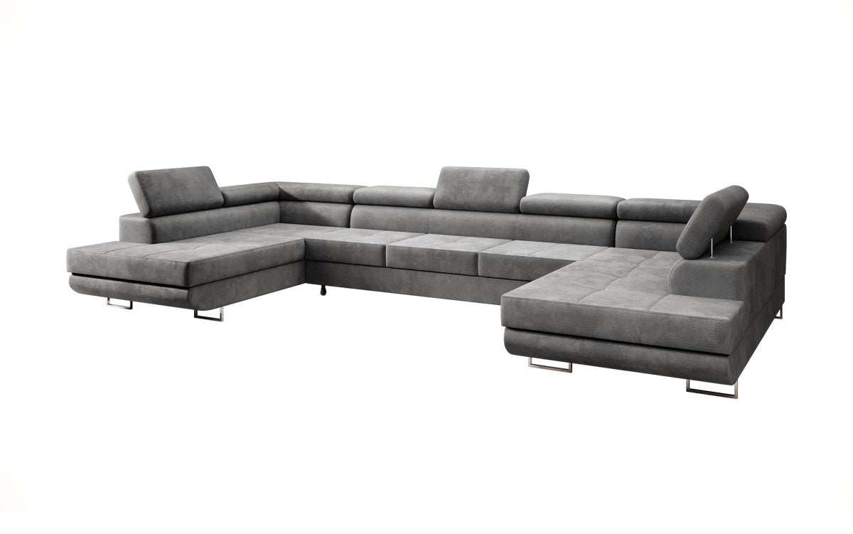 Designer Sofa Positano mit Schlaf - und Klappfunktion (Stoff) - Luxusbetten24