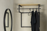 Designer Wandgarderobe Bosco - Schwarz / Eiche