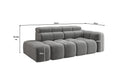 Designer Sofa 3-Sitzer mit Chaise Longue Mia in Chenille