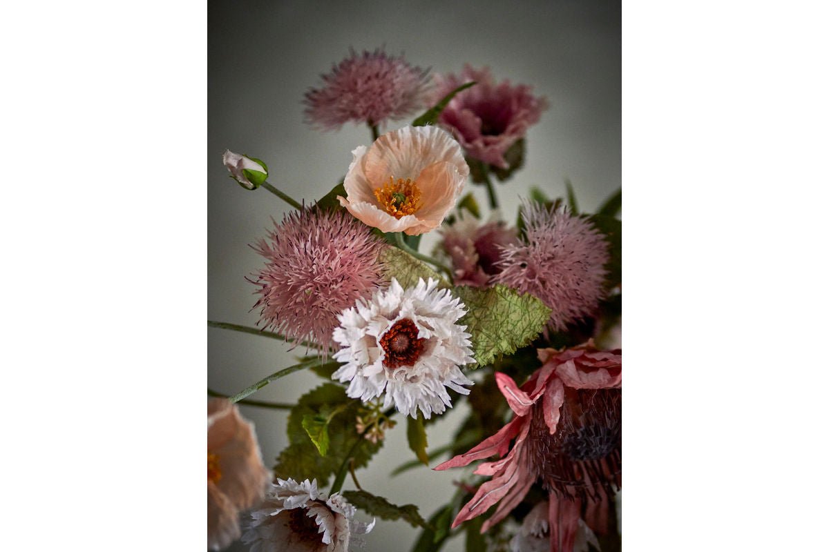 Künstlicher Blumenstrauß Himeko – Üppige Blüten in zarten Rosétönen