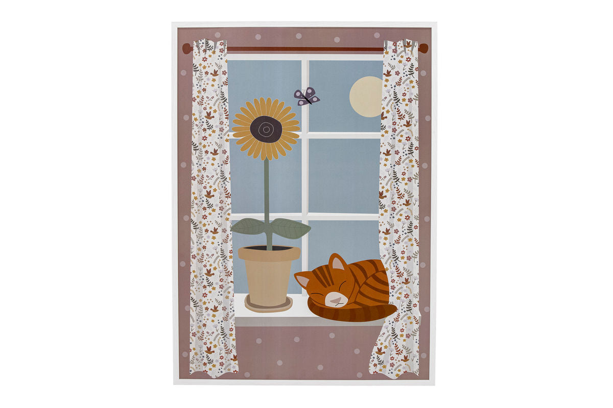 Wandbild Jasmin - Kinderzimmer-Deko im weißen Holzrahmen