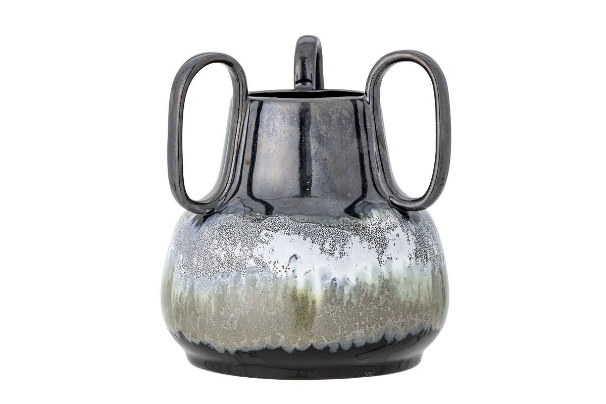 Vase „Obsidia“ – Steingut in Schwarz