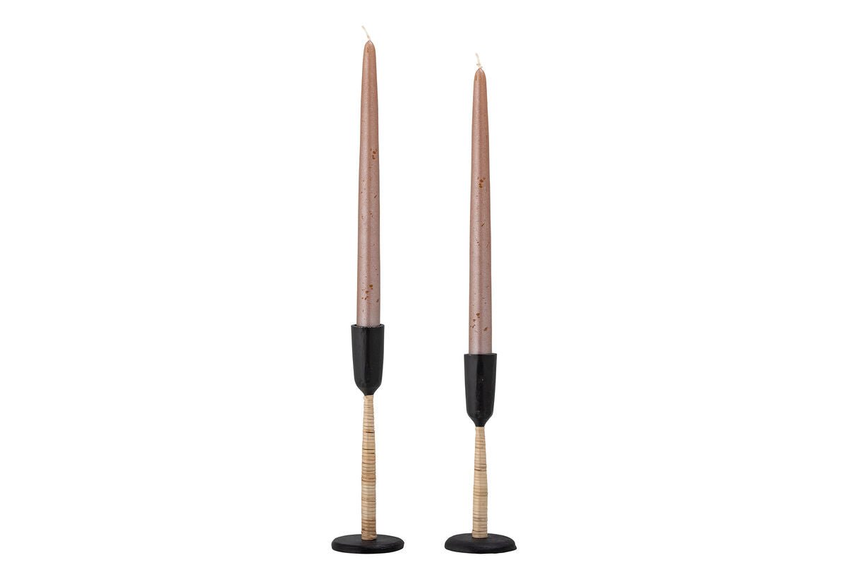 Kerzenhalter-Set Jamelia – handgehämmertes Metall in Schwarz (2er-Set)