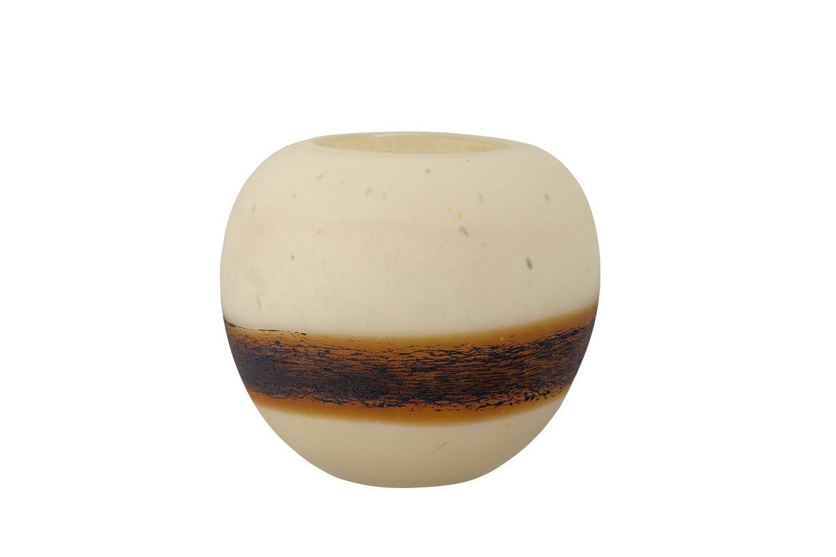Teelichthalter Stonto – aus Glas mit sandgestrahlter Oberfläche