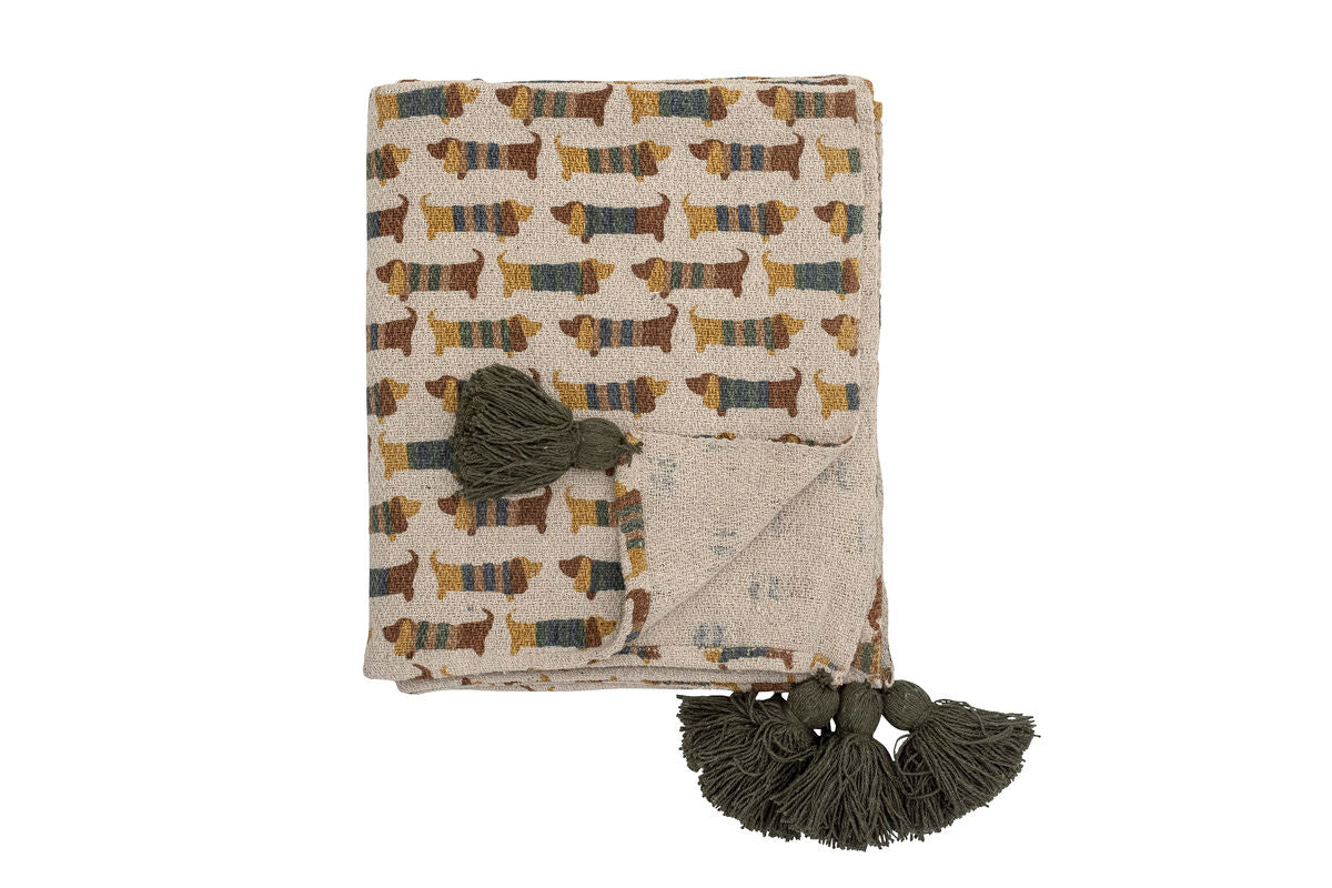 Überwurfdecke Louie - Bunt, aus recycelter Baumwolle