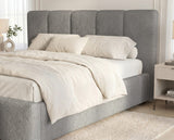 Designer Polsterbett Elva in Bouclé – Grau