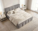 Designer Polsterbett Elva in Bouclé – Grau