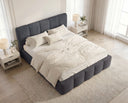 Designer Polsterbett Elva in Bouclé – Anthrazit