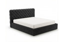 Designer Polsterbett Enzo in Samt mit Stauraum – Schwarz
