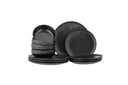 Modernes Geschirrset Fjoren, Schwarz , Steingut (Set aus 3x4 Teilen)