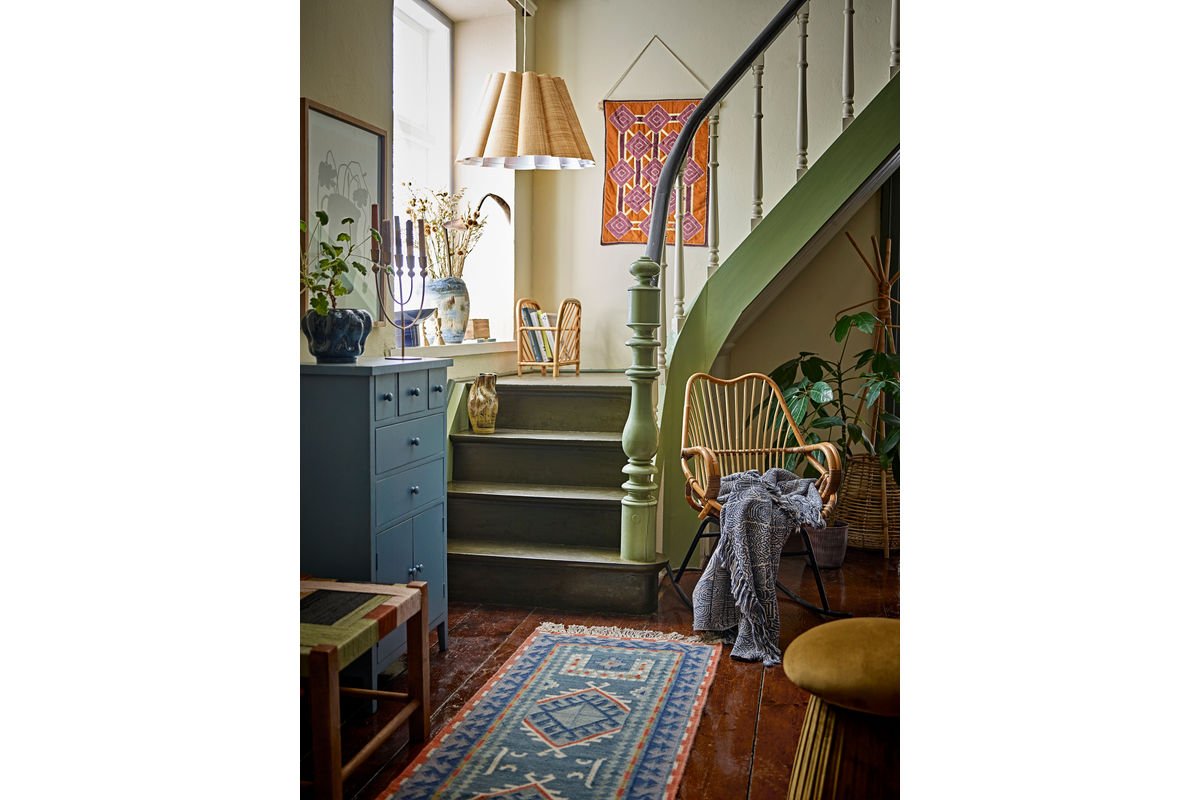 Überwurfdecke Hena - Blau, aus recycelter Baumwolle